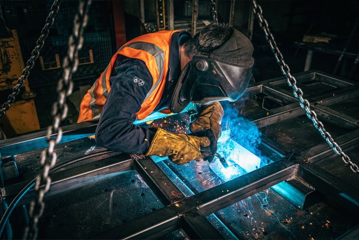 Large steel fabrication and welding at Regent Engineering in the West Midlands